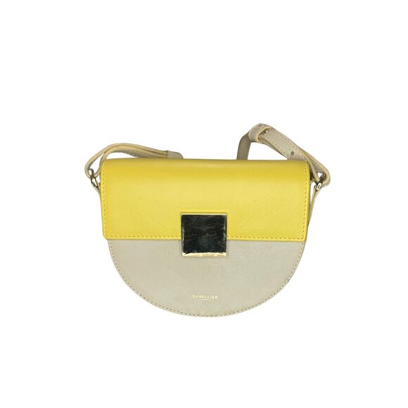 DeMellier Mini Venice Crossbody Bag – Yellow Cream Two-Tone Leather - Picture 2 of 9